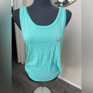 VS Pink Muscle Tank Sz M Teal Blue/Sequins 
Like New!! 60% cotton/ 40% modal